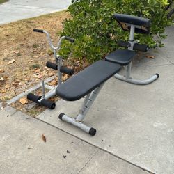 Bench Press + Attachment And Weight Rack