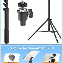 Starlink Mini Tripod & Pipe Adapter Mount with 360° Gimbal， All-Terrain Dish Stand Kit for Starlink Mini (RV,Camping, Hiking, Job Sites)