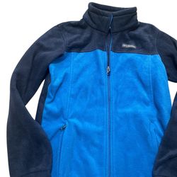 Columbia Sweatshirt Boys  Large  Blue Color Block Full Front Zip Fleece Sweater 