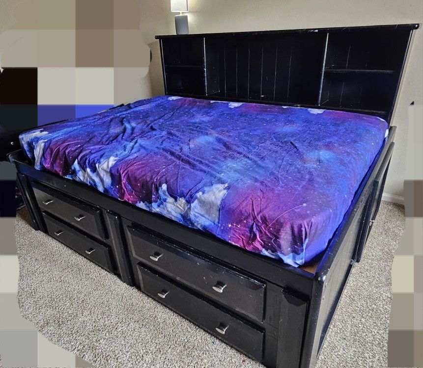 Wooden Bed frame With Storage