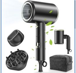 Hair Dryer 150000RPM Ionic Blow Dryer, Fast Drying, Low Noise, Foldable Portab