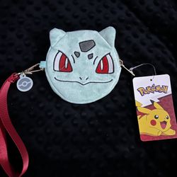 Pokémon Bulbasaur Plush Coin Purse Green Red Strap OLM Anime Manga TV Show