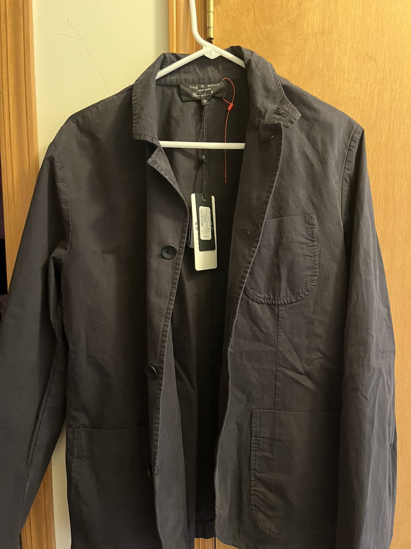 RAG & BOND NYC - BLACK PEACHED COTTON PROSPECT CARDIGAN MED/LRG