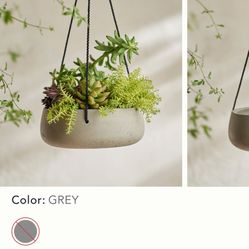 2 Brand New Anthropologie Cement Hanging Planters 