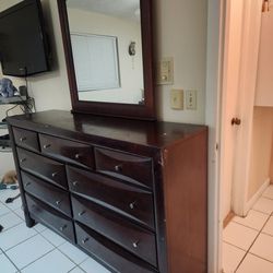 Bedroom Set Dresser With Mirror And Nightstands 