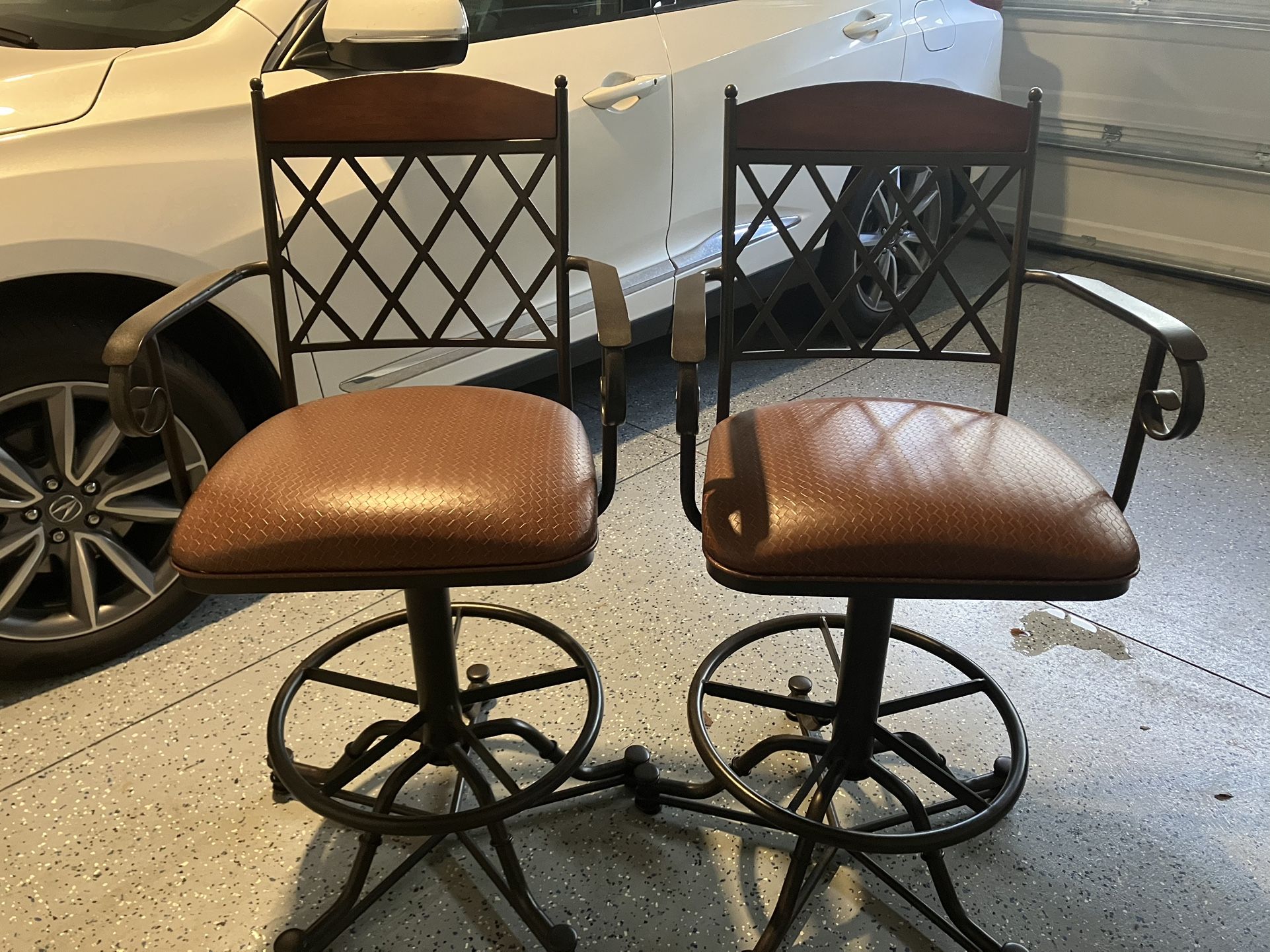 Two Bar Height Swivel Bar Stools