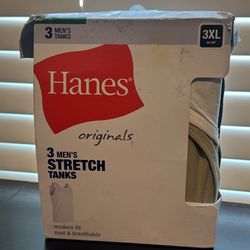 Hanes 3 Men’s Stretch Tanks Sleeveless T Shirts 3X Big Mens Size 3X 