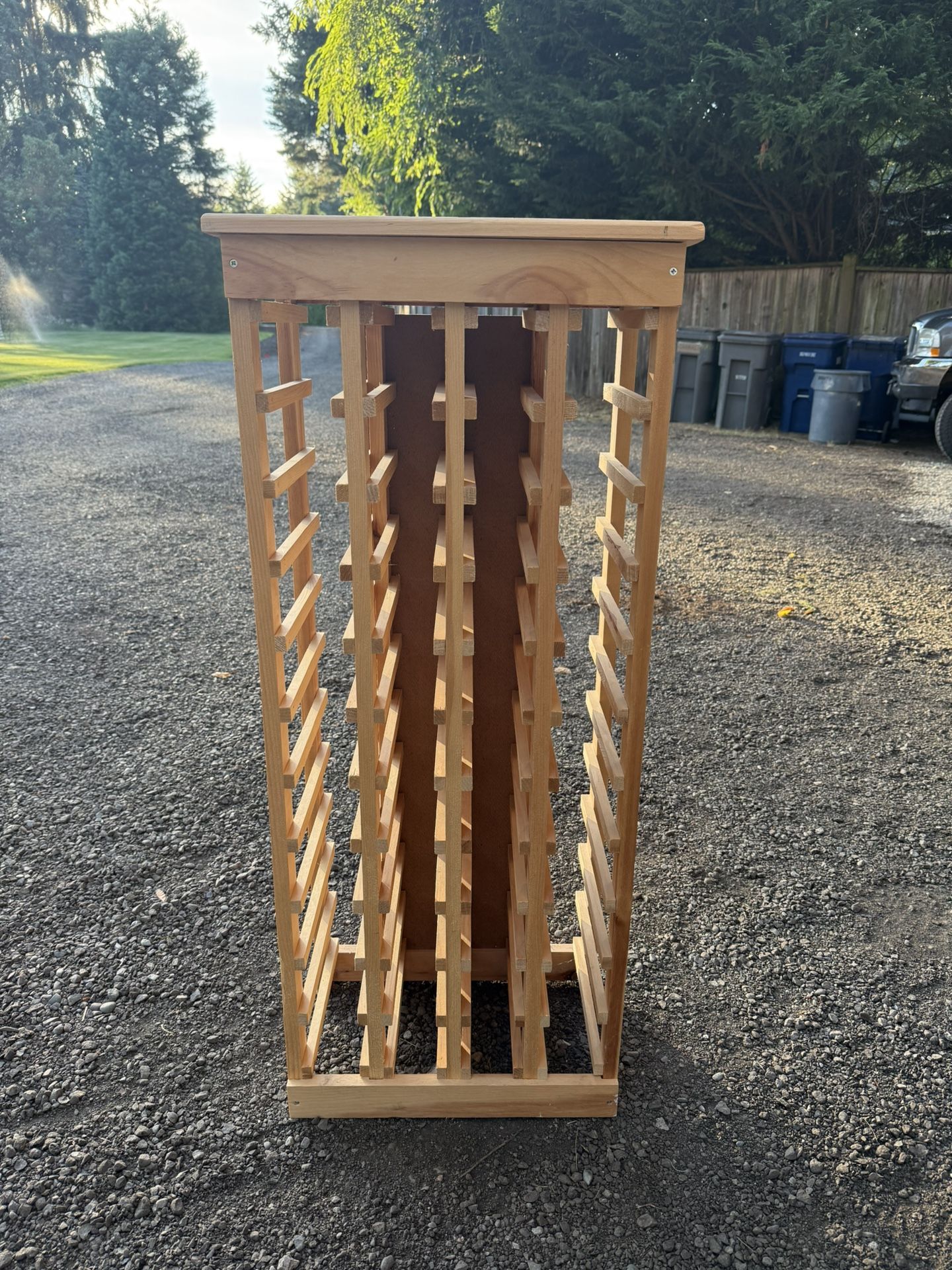 World Market Pine Wood 44 Bottle Wine Rack