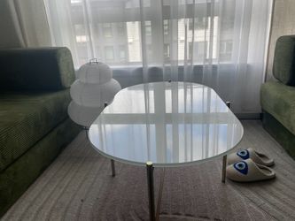 Article Silicus Light Gray Glass Oblong Coffee Table