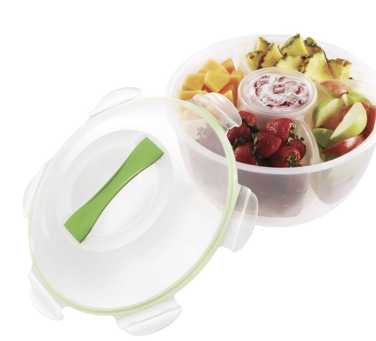 SNAPWARE airtight fruit and veggie tainer. Clear/green