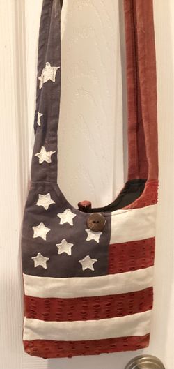 Vintage style flag sling bag purse