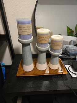 Candle Decor With Tray