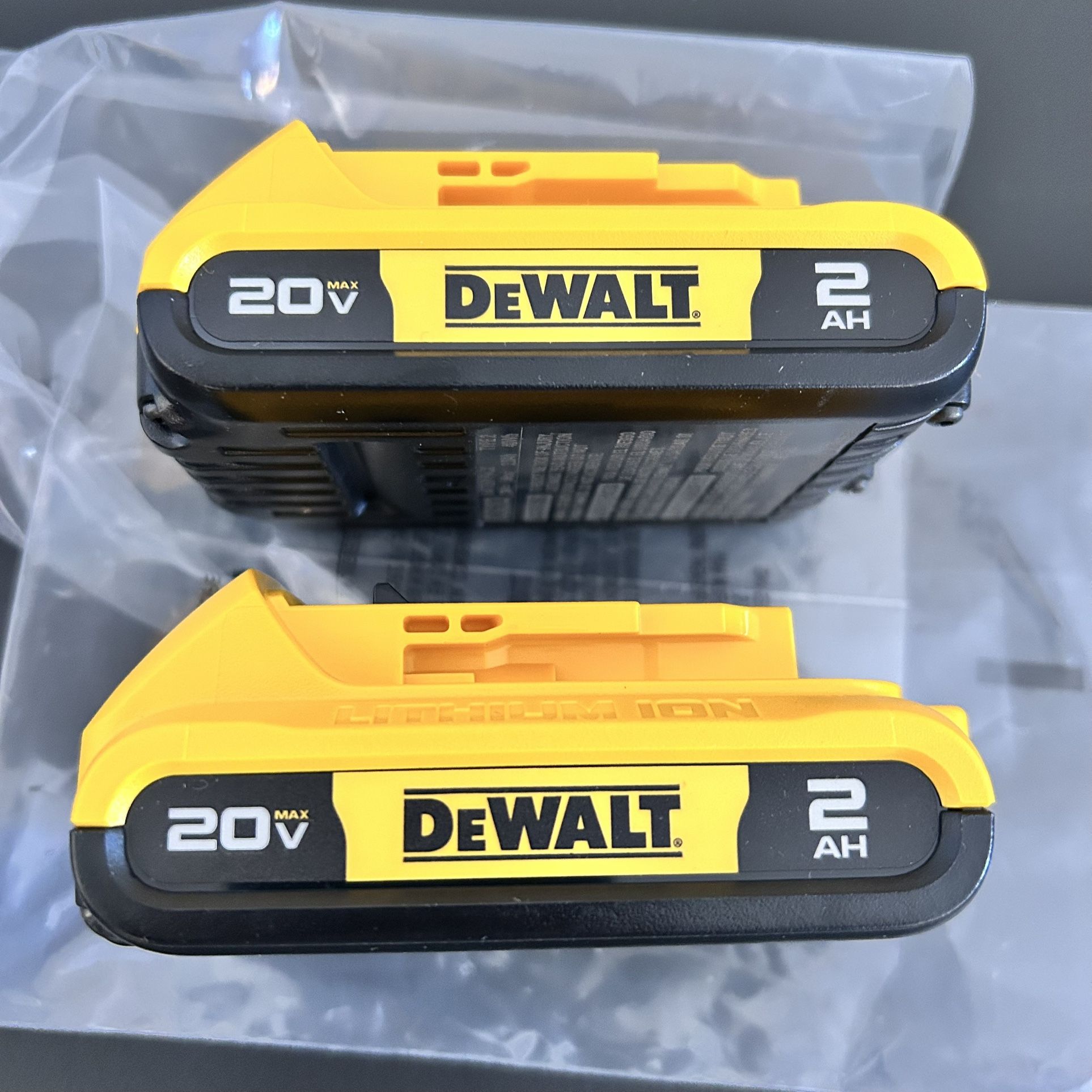 New Dewalt 2.0ah Battery Set (20-Volt) $60 For Both Batteries