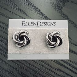 💗 Silver Ellen Designs Knotted Silver Earrings