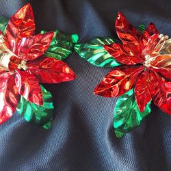 Two Christmas Candle Holders