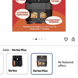 Instant Pot Vortex Plus 6QT ClearCook Air Fryer, Clear Windows, Custom Program Options, 6-in-1 Functions, Crisps, Broils, Roasts, Dehydrates, Bakes, R