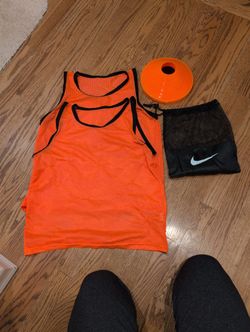 10 Soccer Cones With Bag. 2 Shirts