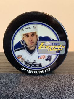 LOS ANGELES KINGS IAN LAPERRIERE #22 NHL LEGENDS NIGHT  PUCK