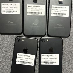iPhone 7 32GB unlocked battery good A bundle of 5 is sold at a low price.