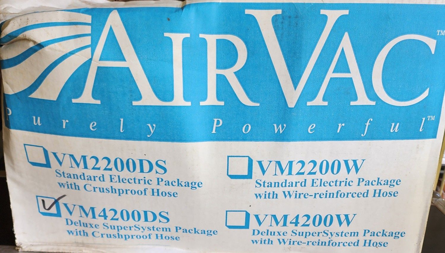 AIRVAC VM4200DS DELUXE SUPER SYSTEM ACCESSORY PACKAGE
New In Box