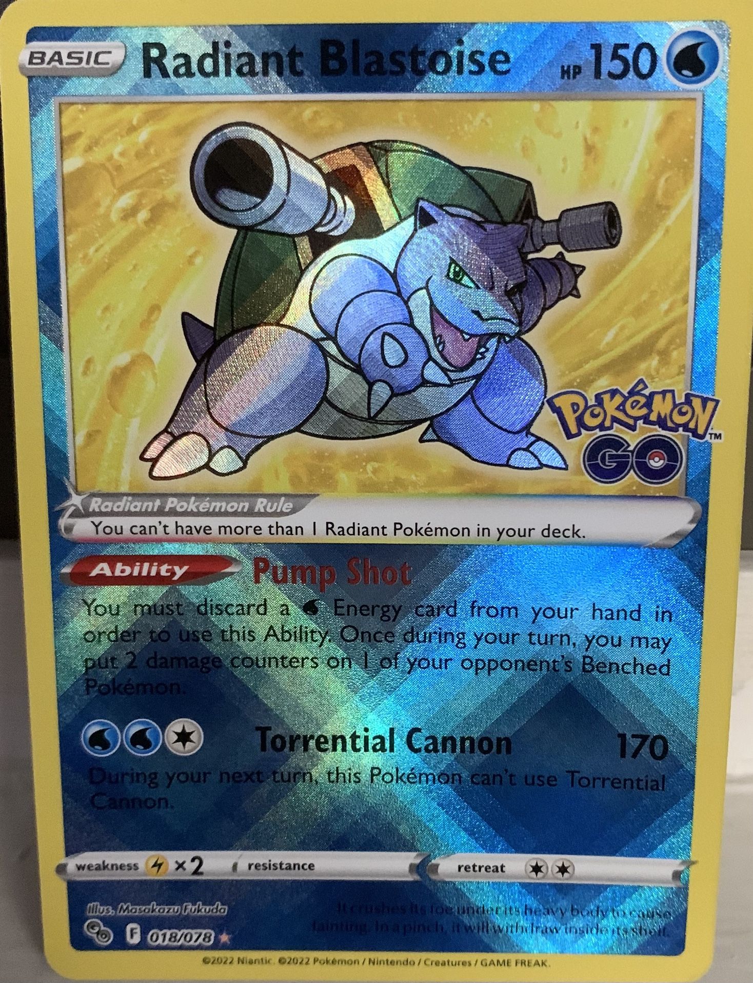 Holo Radiant Blastoise Pokemon Go Set