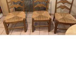 3 All Wood Chairs Excellent Condition 