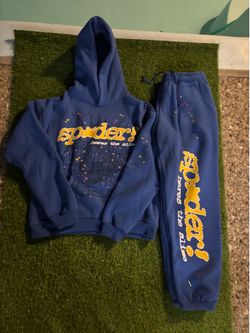 blue & yellow Spider tracksuit set #tracksuit #outfit #Spider #SP5