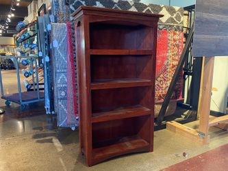 Sturdy Red Toned Stationary Shelf Bookcase