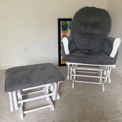 Nursery Glider With Ottoman.