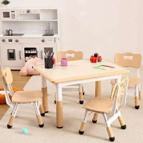 Kids Set, Height Adjustable Set for Ages 2-10 for for Crafts and Study, Graffiti Desktop, Non-Slip Legs,