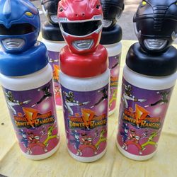 1994 Mighty Morphin Power Rangers water bottles