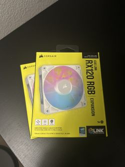 White Corsair iCUE Link RX120 RGB 120mm PWM Fan Expansion