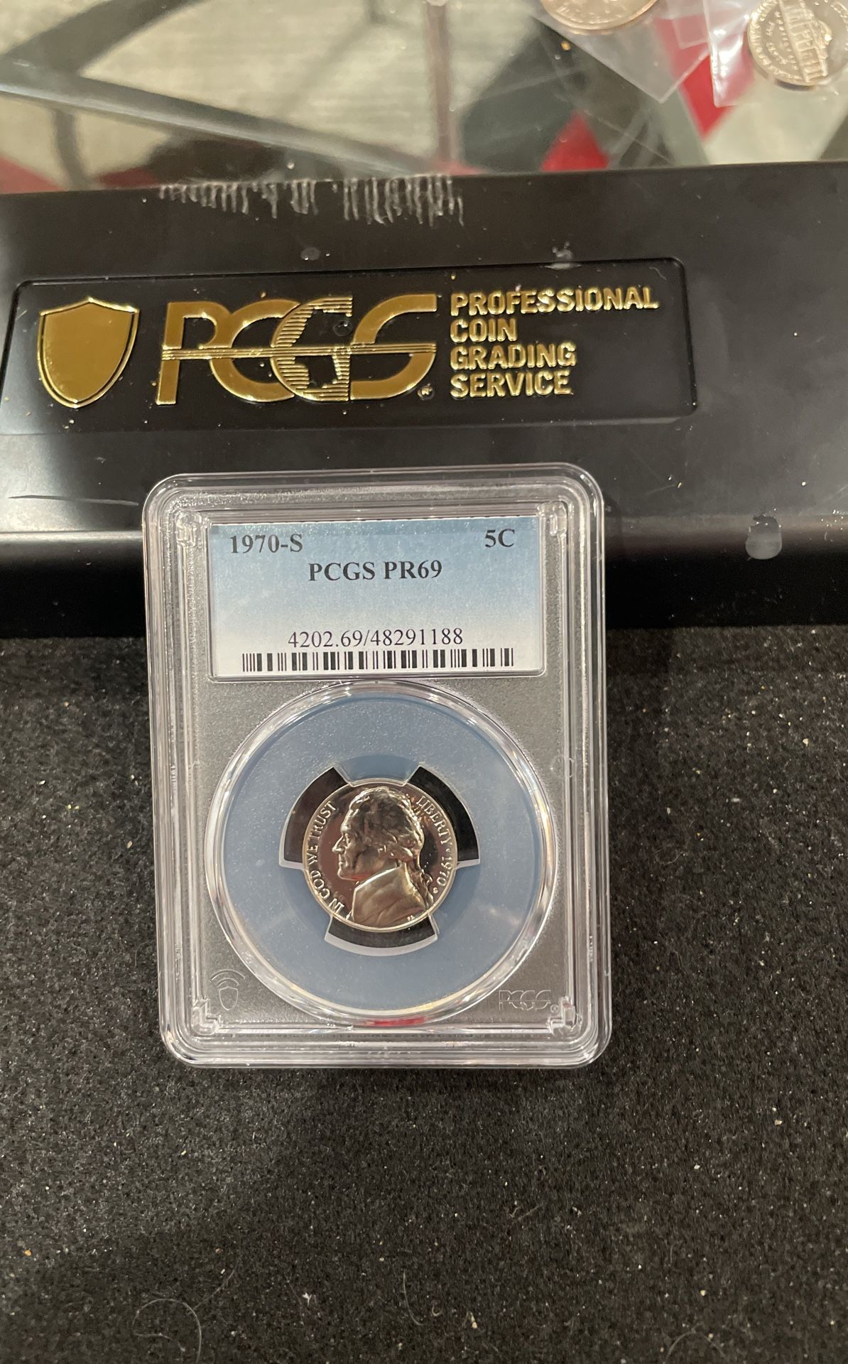 1970 S Gem Proof Jefferson Nickel Graded At PR69 B-7