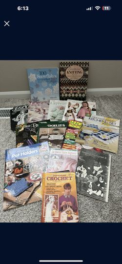 Lot Of Knitting and crochet books and leaflets