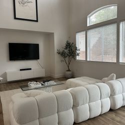 cream boucle modular sectional tov furniture
