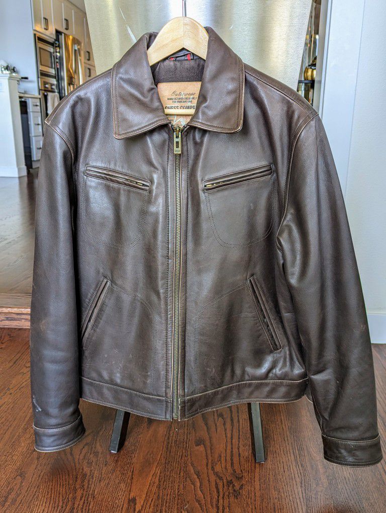Guess Men's Leather Jacket Size M
