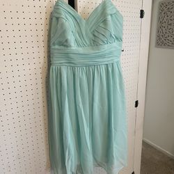 Short Blue Dress With Thin Straps Size 14 OBO