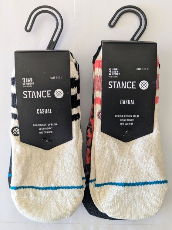 New: 6 Pairs of Stance Brand Infant Socks - Size 6-12M
