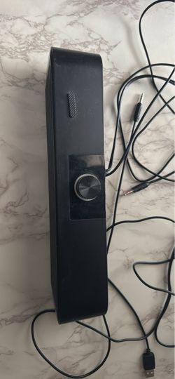 Black Wired Desktop Soundbar Speaker