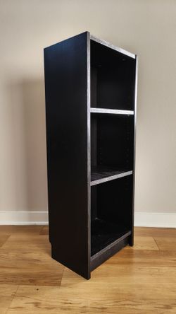 Black Wood Bookcase with 3 Shelves