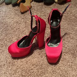 Magenta/pink Platform Heels 7.5 10$