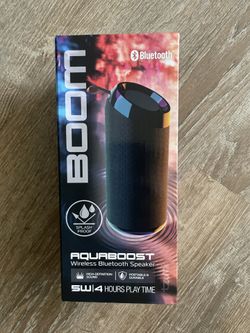 Tzumi Aquaboost Boom Wireless Bluetooth Speaker Water Resistant 4 hrs 