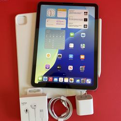 Apple IPad Air 4th Generation (10.9” Liquid Retina/ 2020 Model) 64GB with keyboard case, stylus pen & Accessories (256gb $479) 