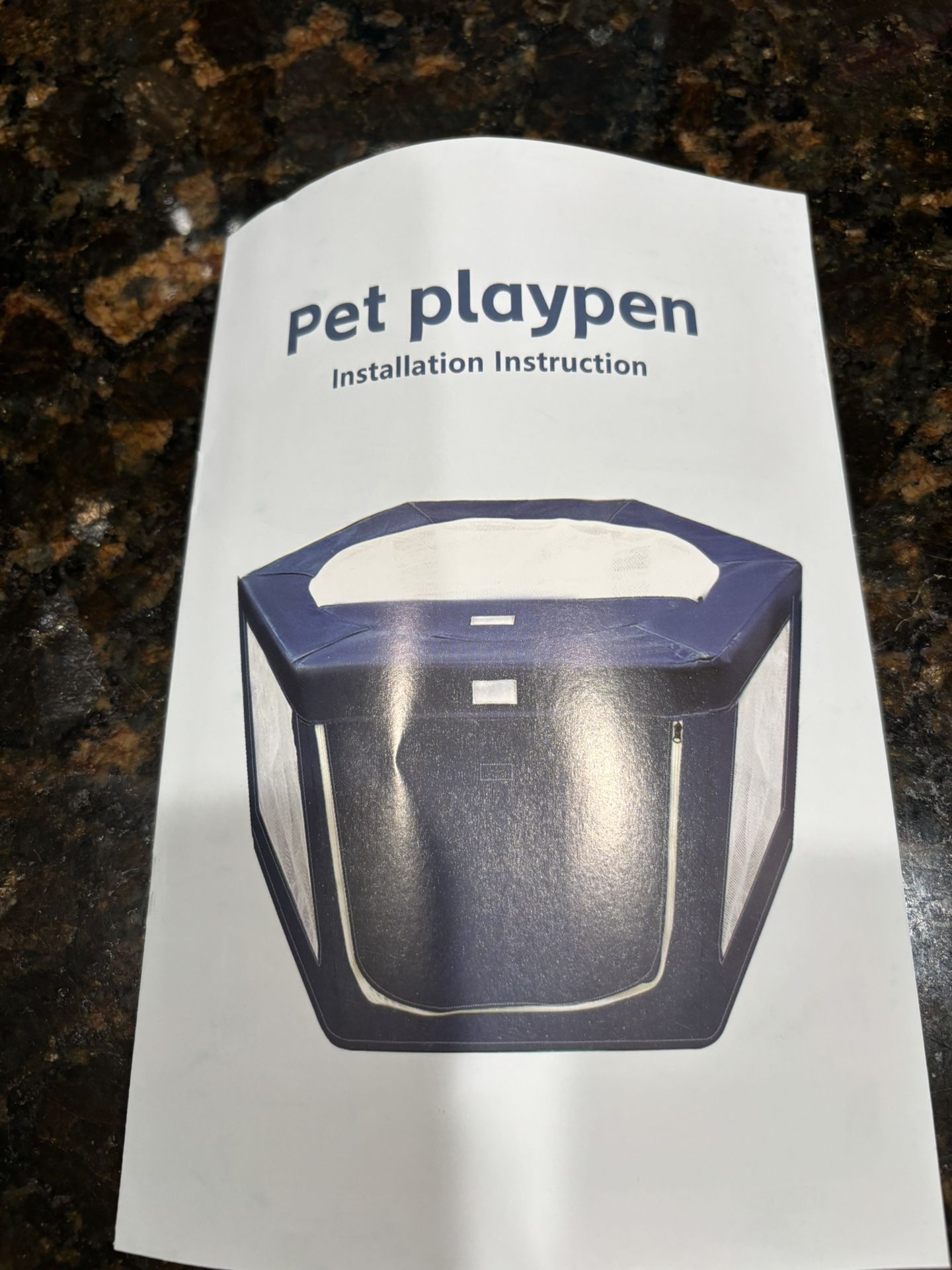 New Hexagon Dog Playpen. Soft with oxford fabric. Stable structure. Stainless steel tubes 45”x 25”