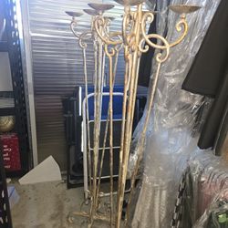 Two (2) Gold Crystal Candelabra Centerpieces