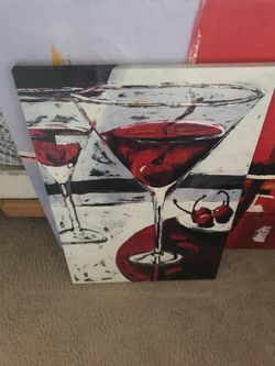 Huge pastel paintings and one blk/white photograph