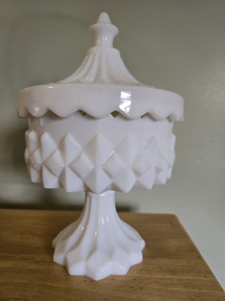 Milk Glass Candy Jar