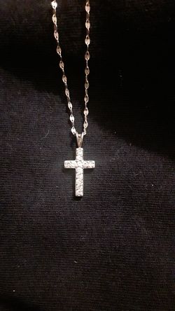 Silver necklaces and cross pendants