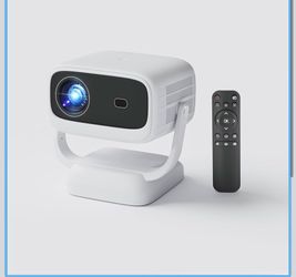 Portable WiFi Bluetooth Projector, 4K Support Smart Mini Projector with Rotatable Stand, 1080P FHD Home Cinema Projector for Movie Film, Work with Sma