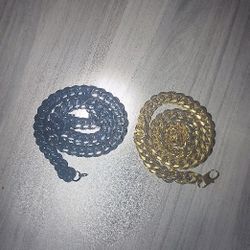 Gold And Black Cuban Link Chain For Men